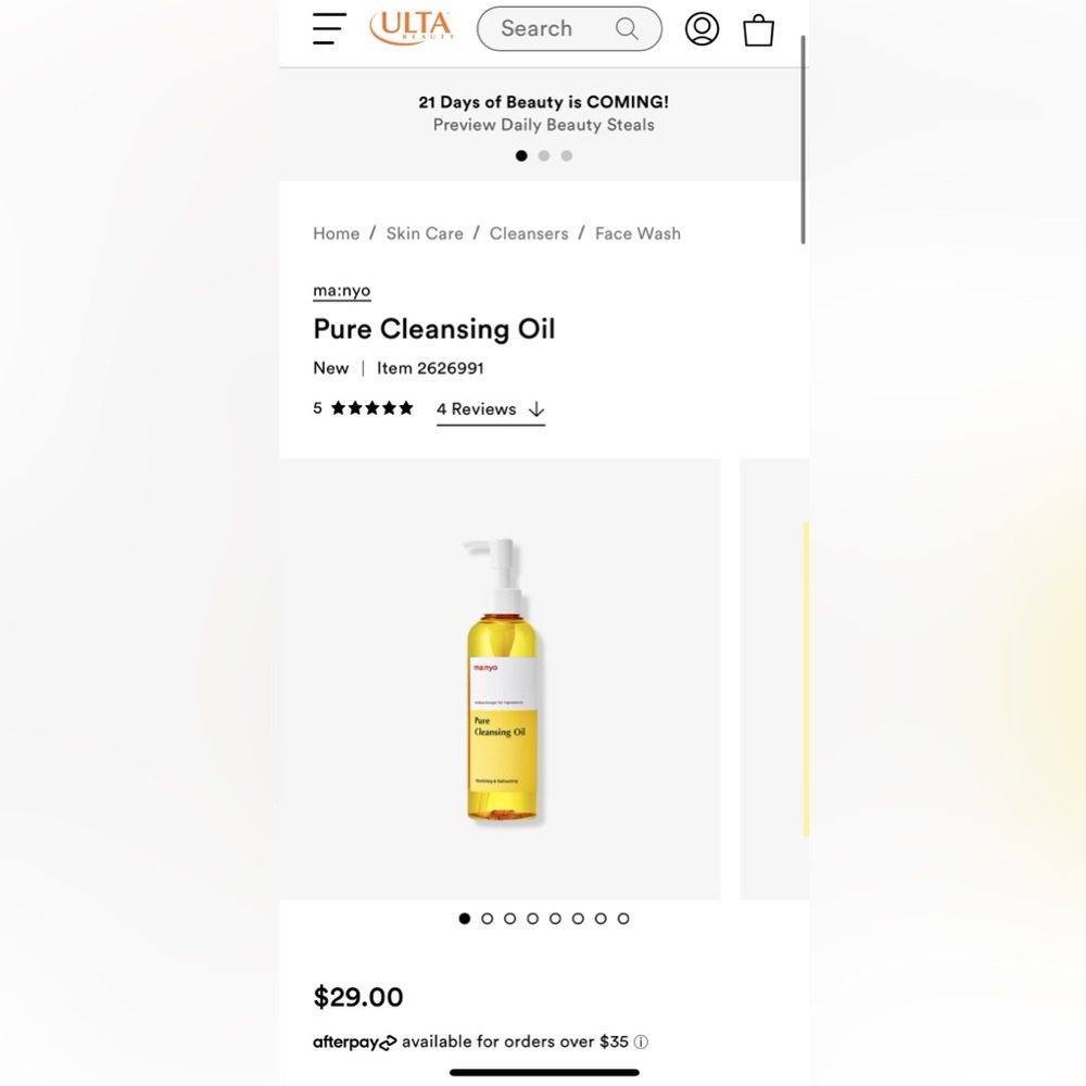 New 3 Pack Full & Travel Size Ma:nyo Facial Pure Cleansing Oil Cleaner Face Wash